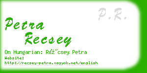 petra recsey business card